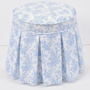 Floral Pattern Skirted Round Ottoman DZ1202