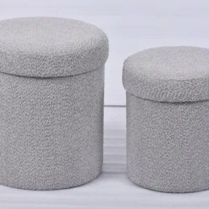 Chic Teddy Fabric Storage Ottomans With Removable Lids T1142