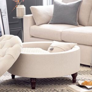 Tufted Round Storage Ottoman